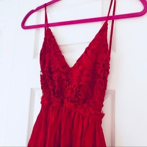 Lulus backless red flowing dress